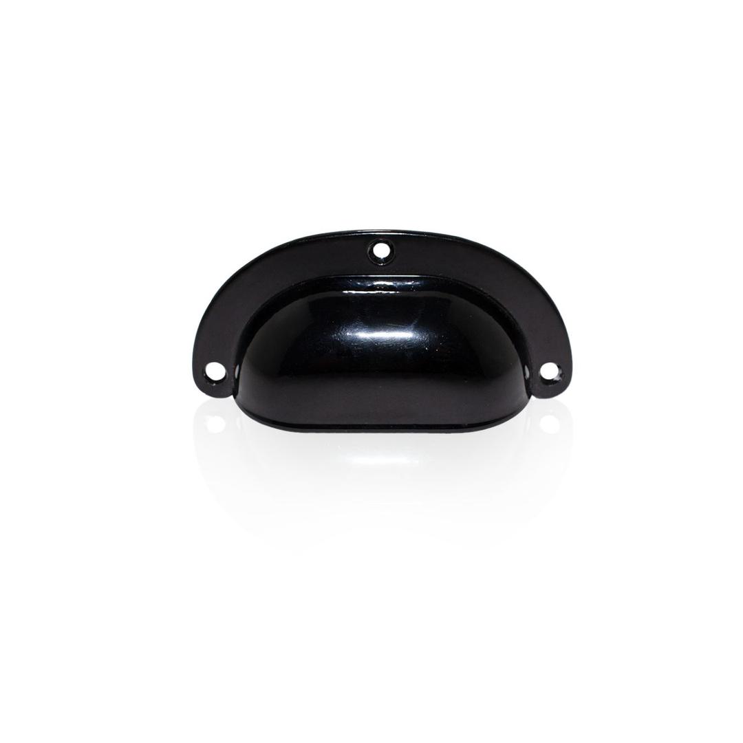 Puxador Concha 64 Mm Preto Brilhante Exclusivo