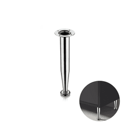 Pé Távola de Aço Cromado de 15 Cm Com Regulagem Para Armários E Móveis Hd