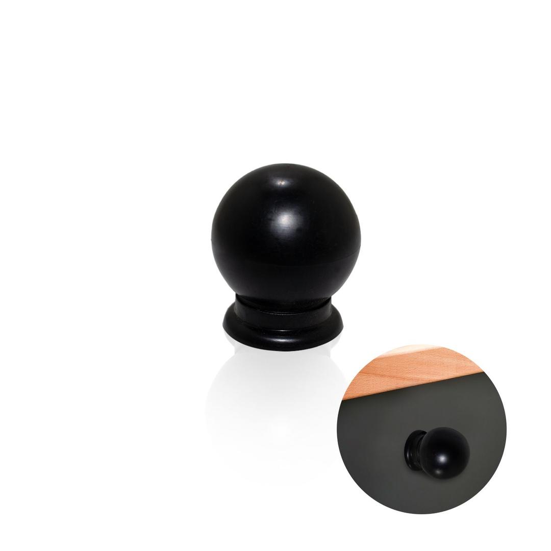 Puxador Bola Preto 30 Mm Em Plástico