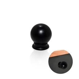 Imagem 1 do Puxador Bola Preto 30 Mm Em Plástico