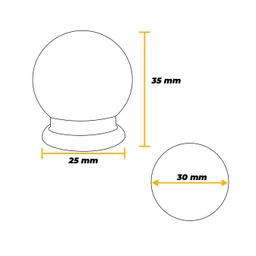 Imagem 4 do Puxador Bola Preto 30 Mm Em Plástico