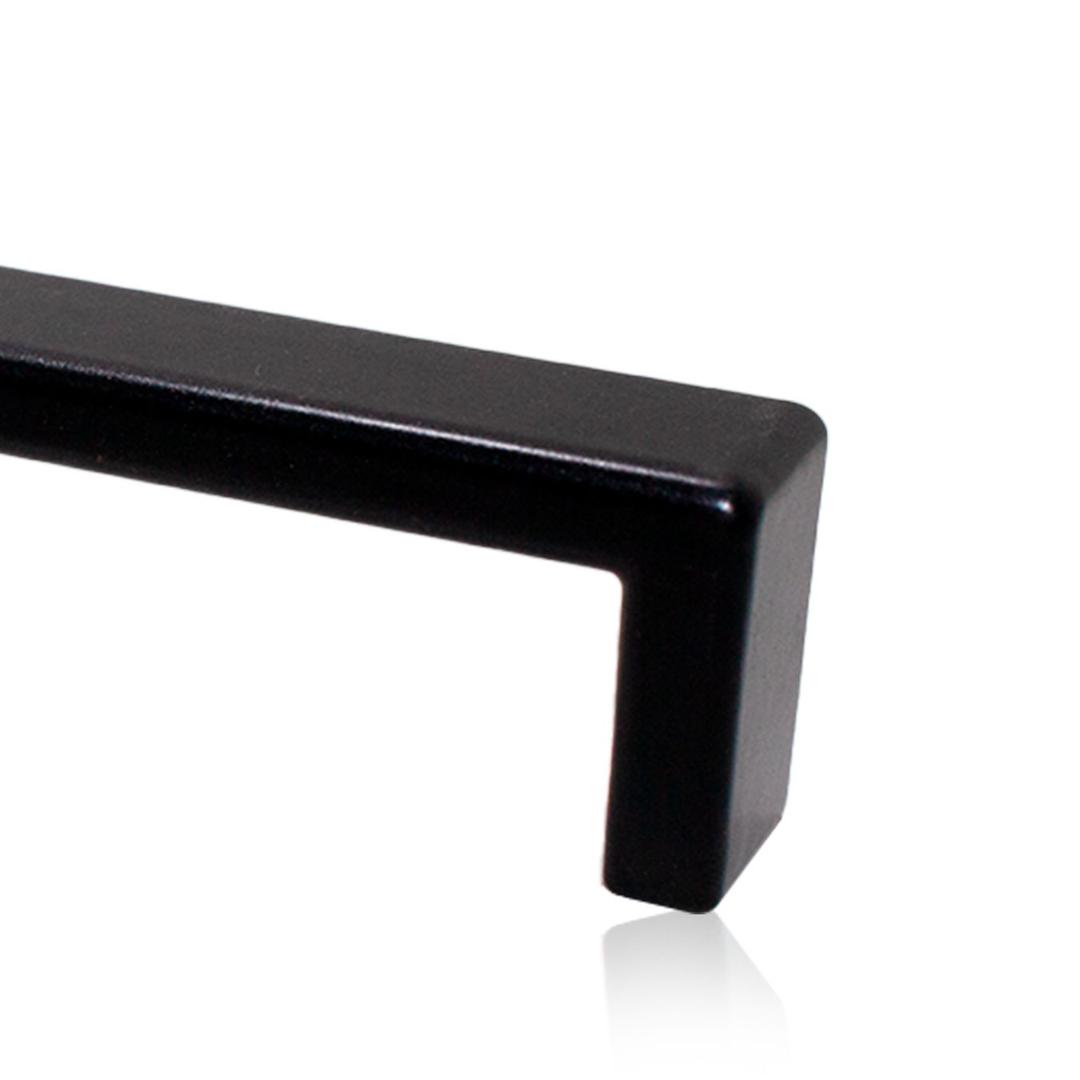 Puxador Leblon Preto Acetinado Furação 96 Mm