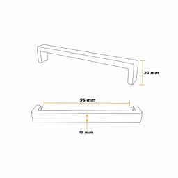 Imagem 4 do Puxador Leblon Preto Acetinado Furação 96 Mm
