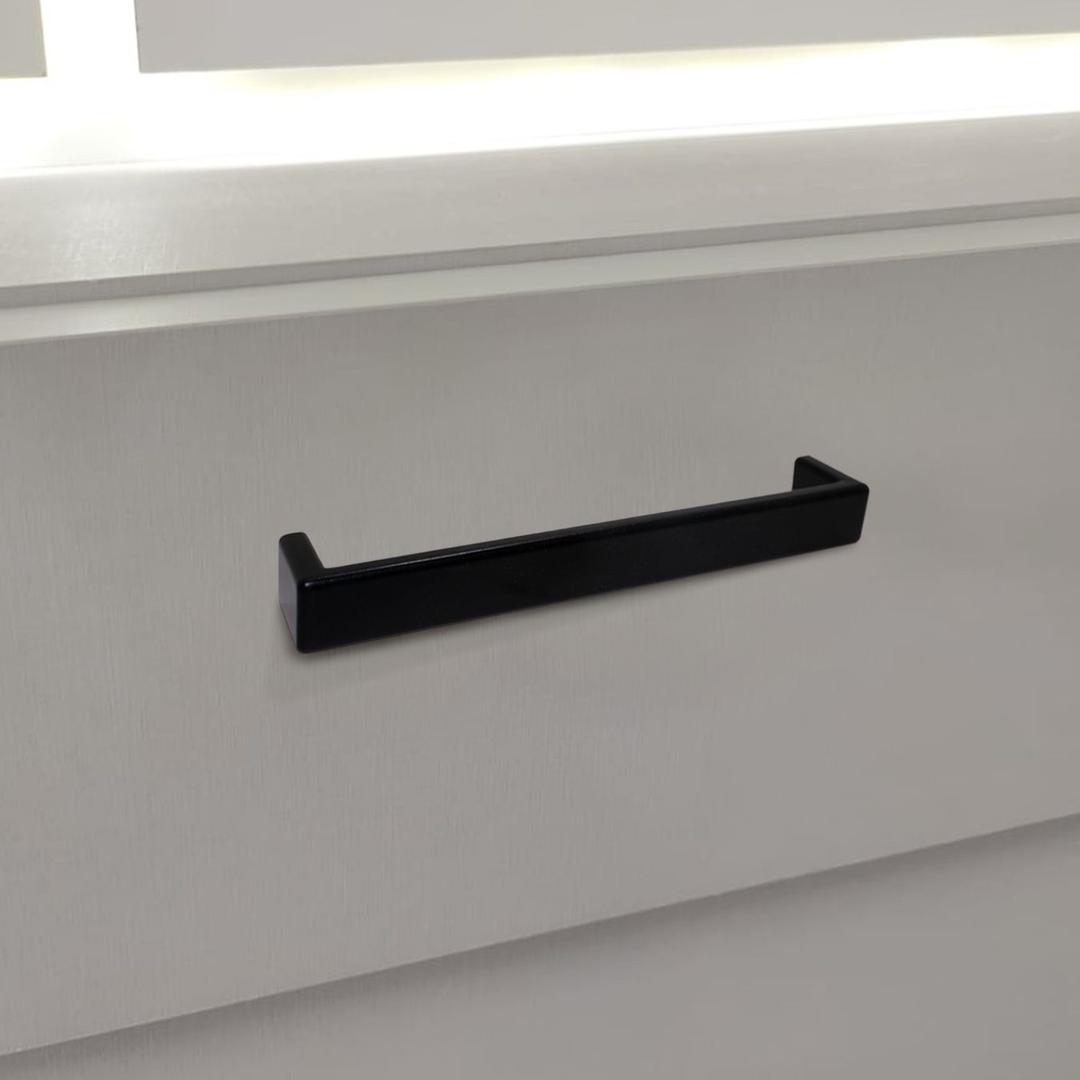 Puxador Leblon Preto Acetinado Furação 96 Mm