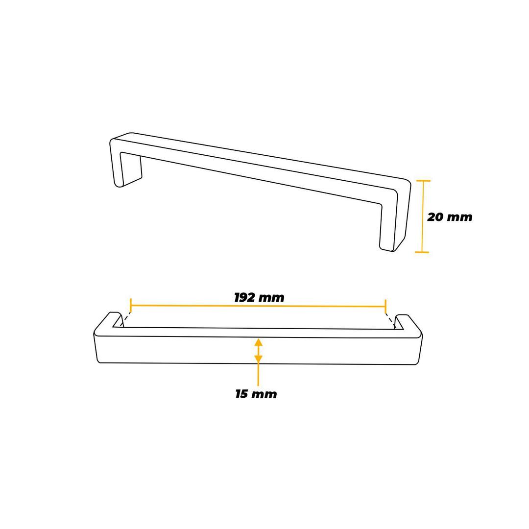 Puxador Leblon Preto Acetinado Furação 192 Mm