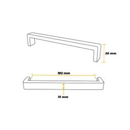 Imagem 4 do Puxador Leblon Preto Acetinado Furação 192 Mm