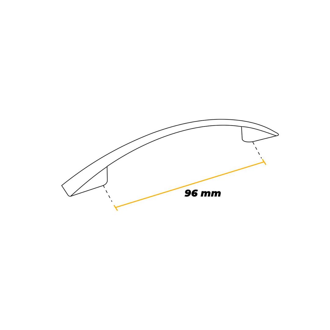 Puxador Arco Preto Acetinado Furação 96 Mm