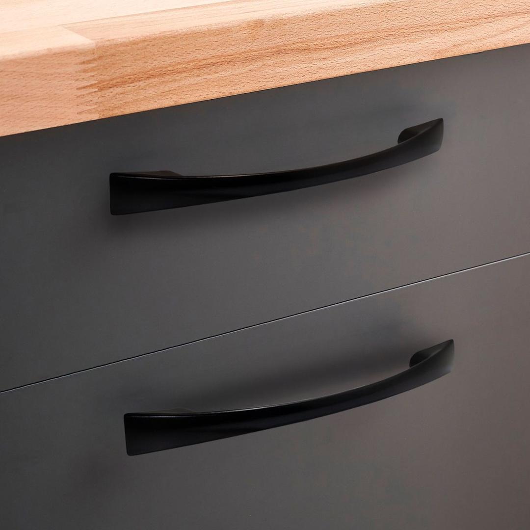 Puxador Arco Preto Acetinado Furação 96 Mm