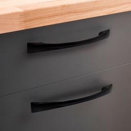 Imagem 5 do Puxador Arco Preto Acetinado Furação 96 Mm