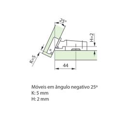 Imagem 5 do Dobradiça Fgv M.k85 25 Graus de Ângulo Negativo