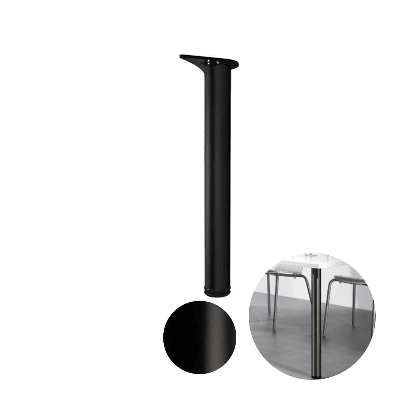 Pé Para Mesa Cilíndrico Ø60 X 71 Cm Preto Hardt