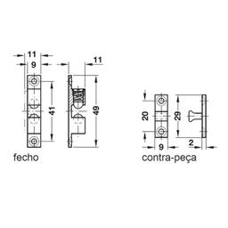 Imagem 3 do Fecho Dupla Esfera 50 X 9 X 11 Mm Latão Hafele