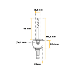 Imagem 3 do Mandril Para Serra Copo A2 Haste 3/8 Serra 32 A 210mm