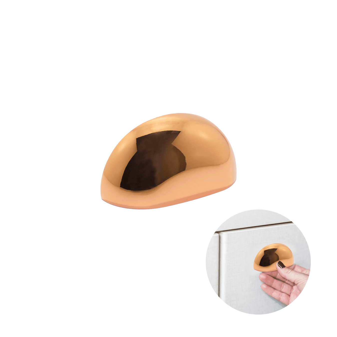Puxador Concha Cobre Brilhante 64 Mm
