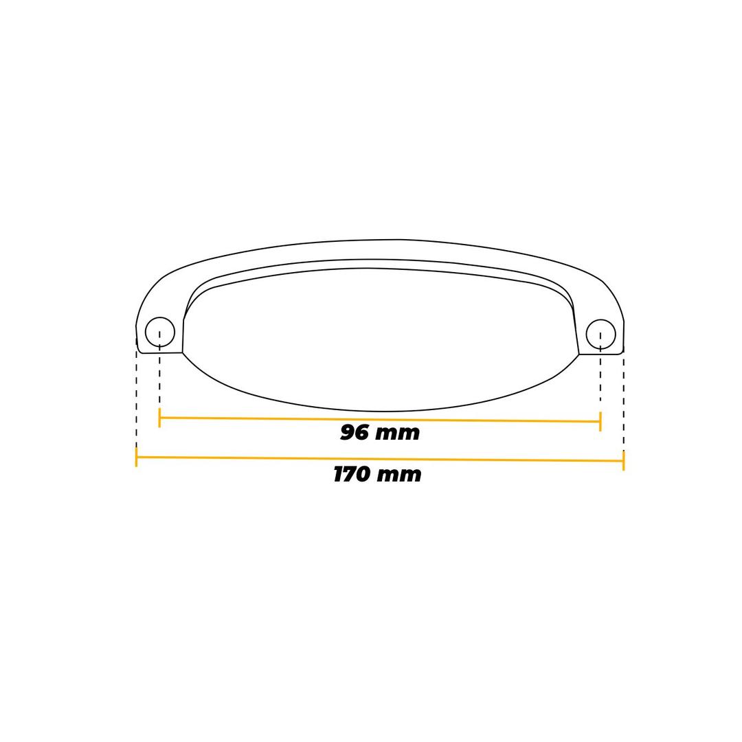 Puxador Concha Stilo Prata Velha 96 Mm