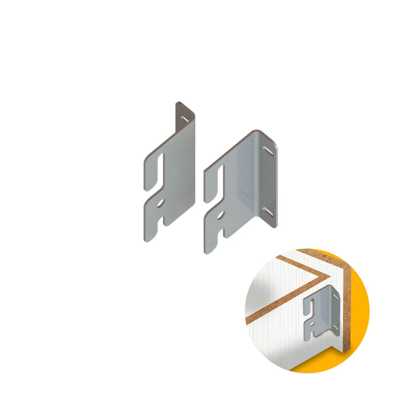 Suporte Fixação de Frete de Gaveta 60mm Zincado
