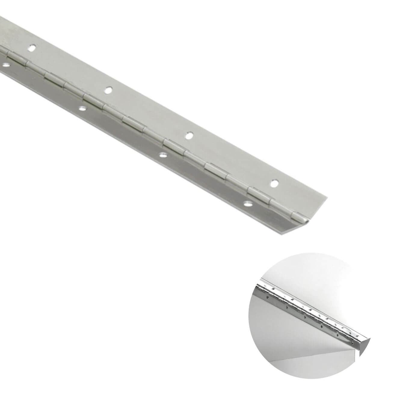 Dobradiça Piano Em Aço Inox de 2 Metros X 50 Mm