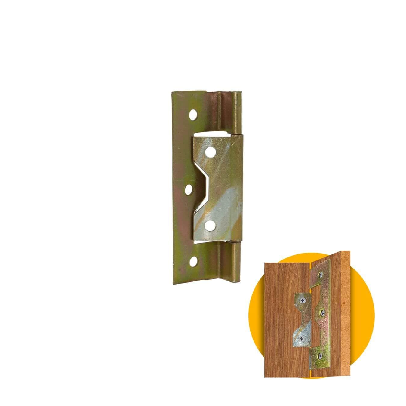 Dobradiça 63 Mm Bicromatizada Recuo 5 Mm