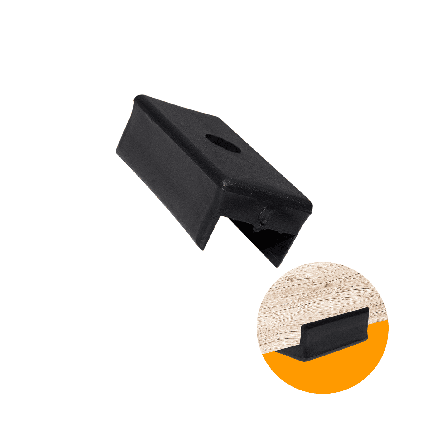Sapata Plástica U Para 15 Mm Preta