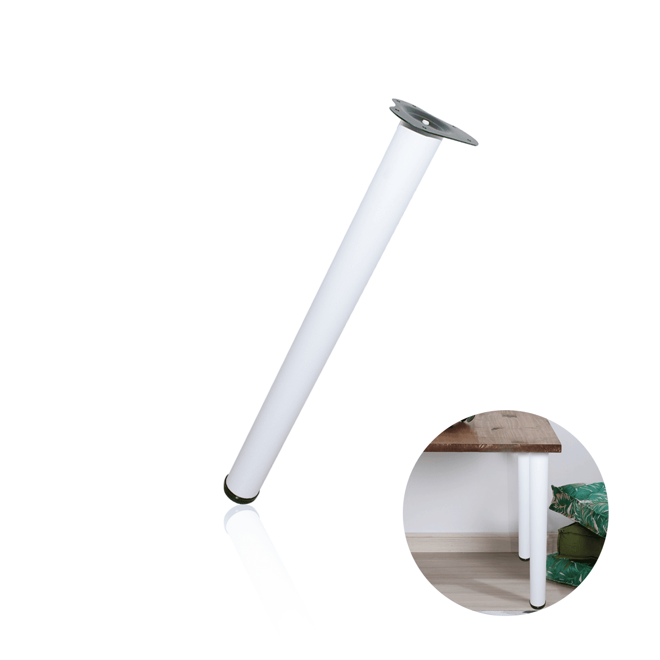 Pé Para Mesa 06 X 75cm Branco Hafele