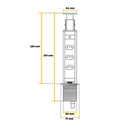 Imagem 4 do Tomada Torre Para Bancada Com 3 Plug-up Preto Hafele