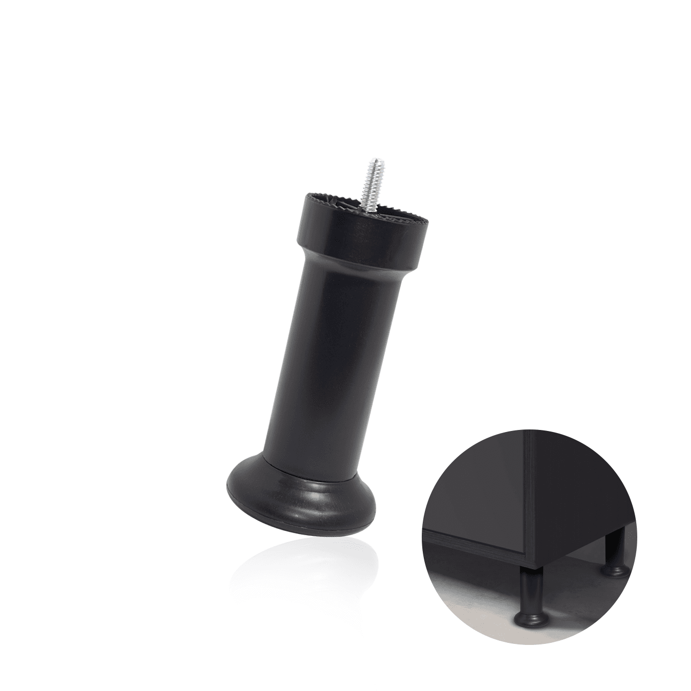 Pé Para Sofás, Cama Box,13cm Preto