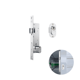 Fechadura Rolete Cromada Oval Para Porta Residencial Pivotante Externa de 25 A 40 Mm 601 Stam