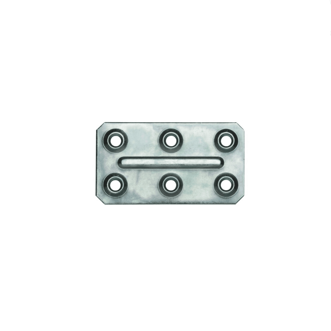 Chapa Reta 70 X 40mm Aço Zincado 6 Furos