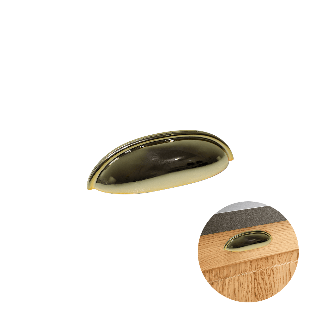Puxador Concha 64 Mm Dourado Brilhante