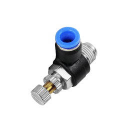 Conexão Pneumática Rápida Nse Regulador de Fluxo Cotovelo de 06 Mm X 1/8" Pol Bsp