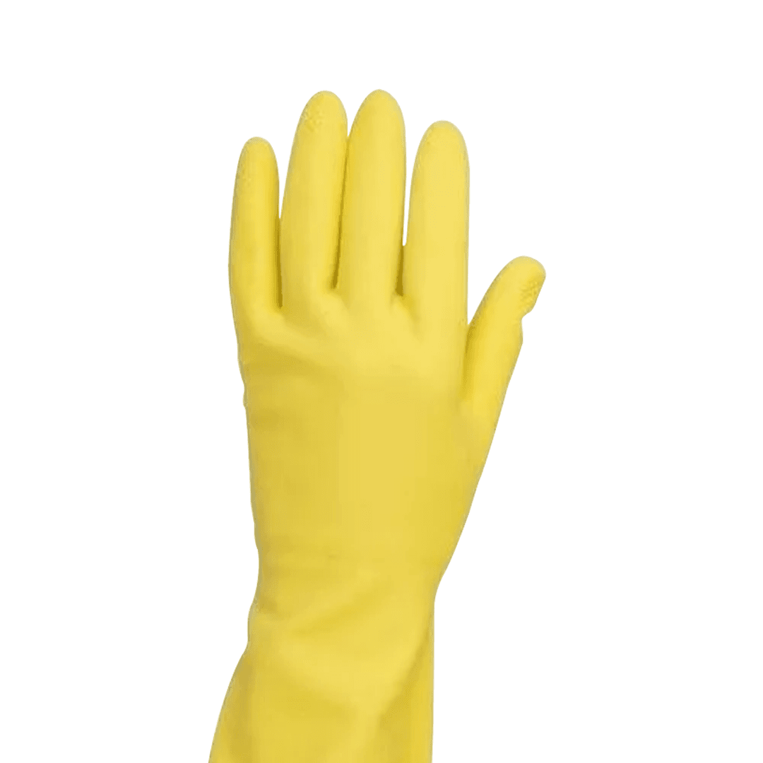 Luva de Látex Antiderrapante Amarela Tamanho 8 (m) C/ Forro Vonder