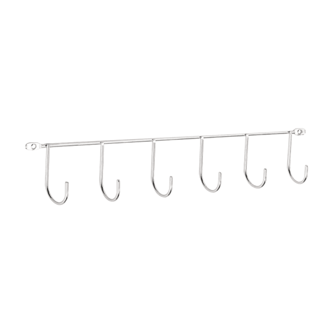 Porta Xícaras Simples 6 Ganchos 310 Mm Cromado
