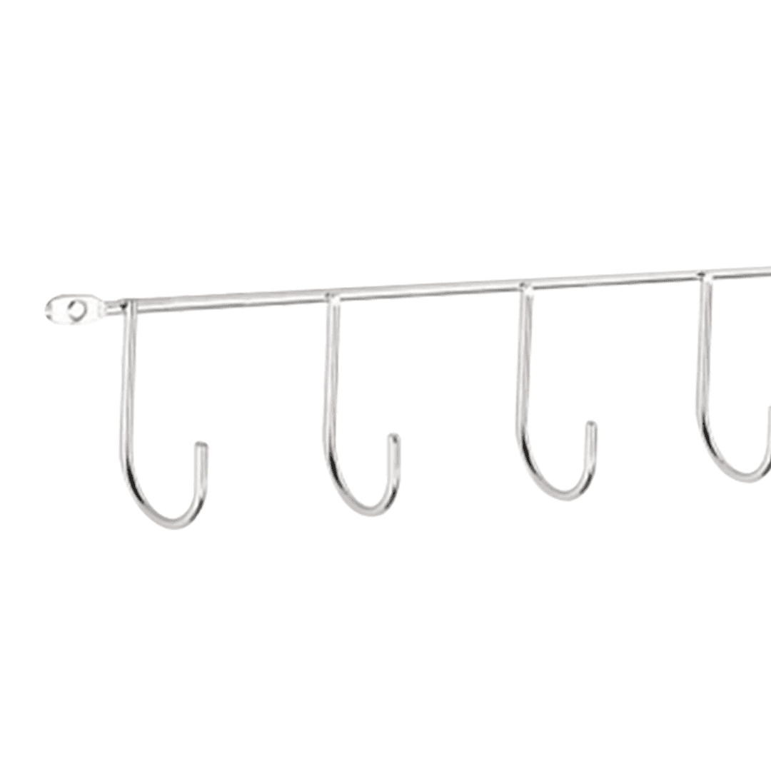 Porta Xícaras Simples 6 Ganchos 310 Mm Cromado