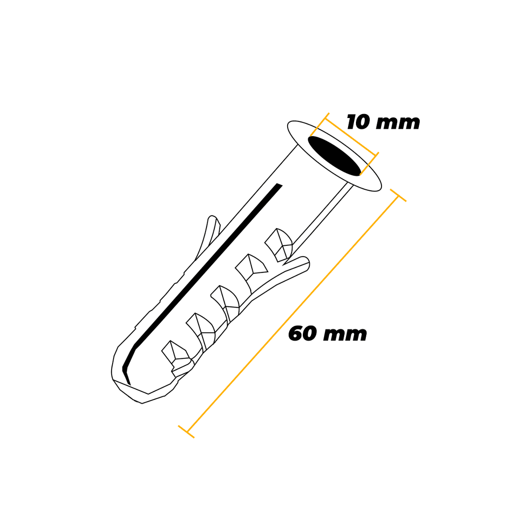 Bucha Nylon 10 Mm Com Aba 250 Peças