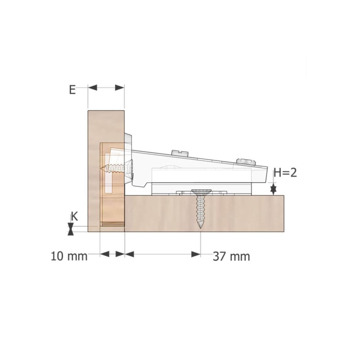 Dobradiça Hd 35 Mm Reta Com Mola Inversa
