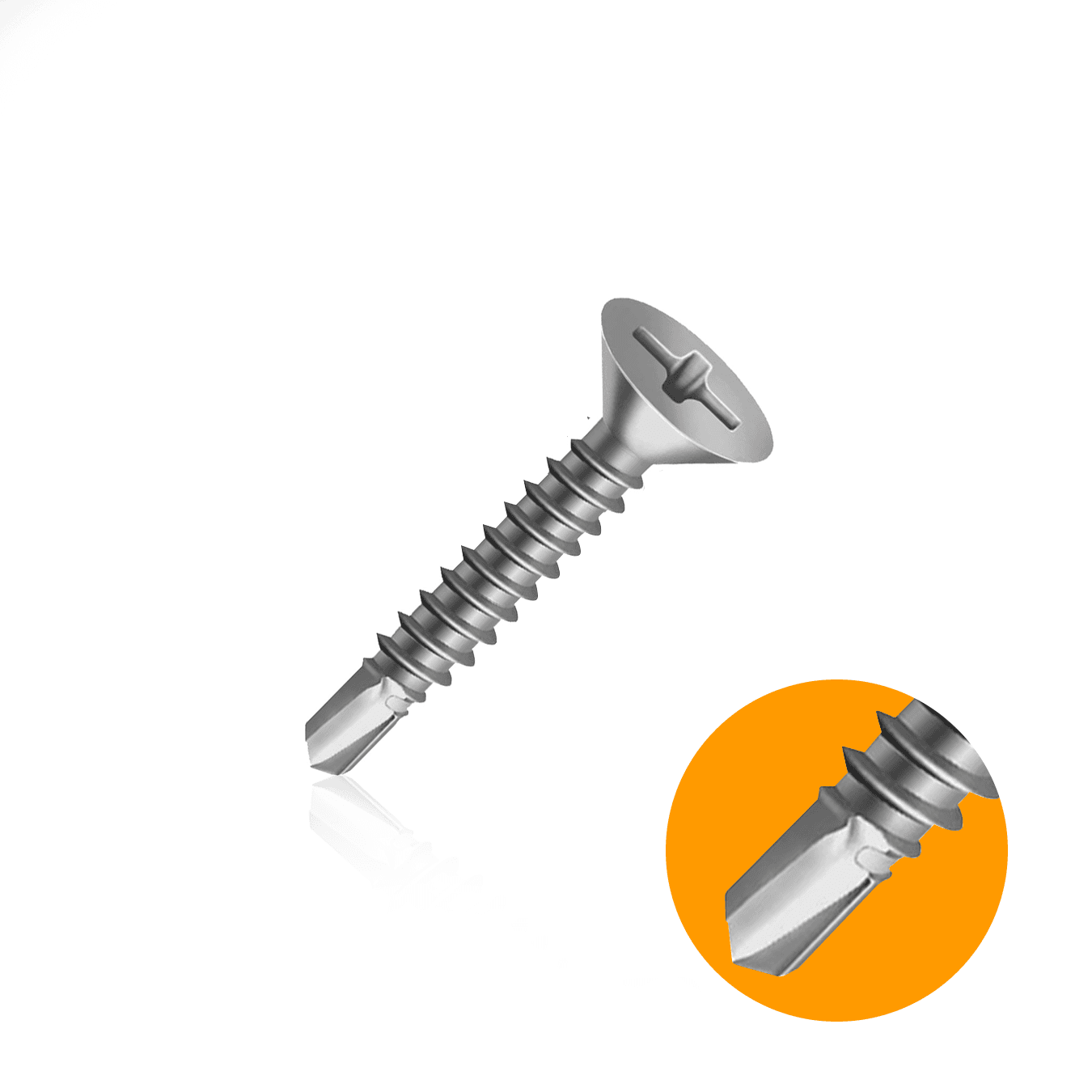 Parafuso 4,2x25 Auto Atarraxante Chata Zincado Cx 500 Un