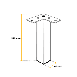 Imagem 4 do Pé Quadrado 10 Cm de Altura Para Móveis Em Geral