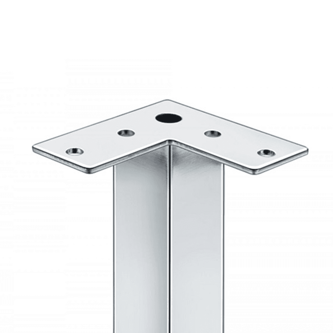 Pé Quadrado Aço Cromado 15 Cm de Altura Para Móveis