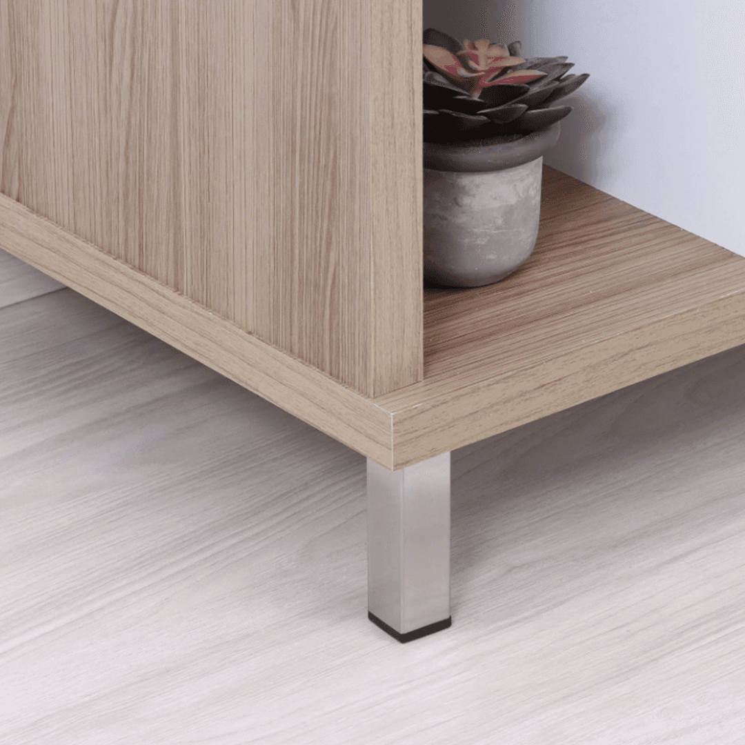 Pé Quadrado Aço Cromado 15 Cm de Altura Para Móveis