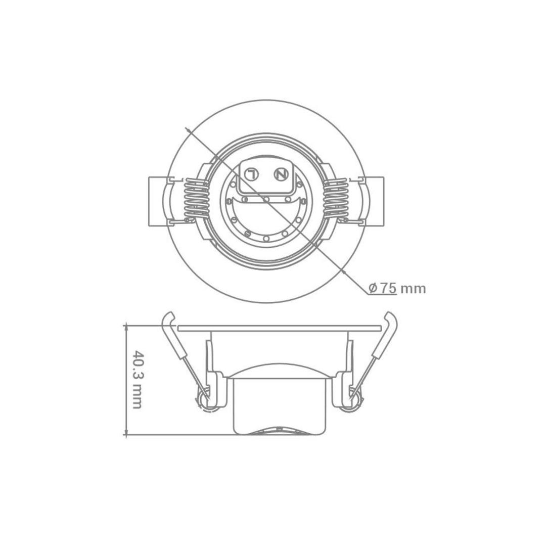 Luminária de Led Redonda Branco Frio 3w
