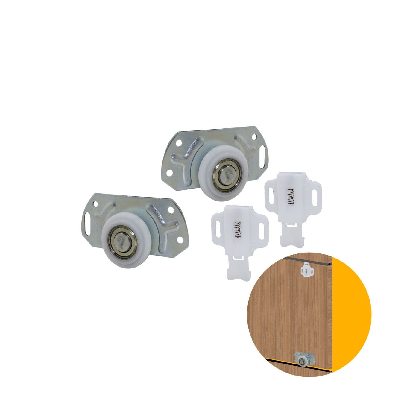 Kit Porta Correr Kit Bf-42 Guia Mola