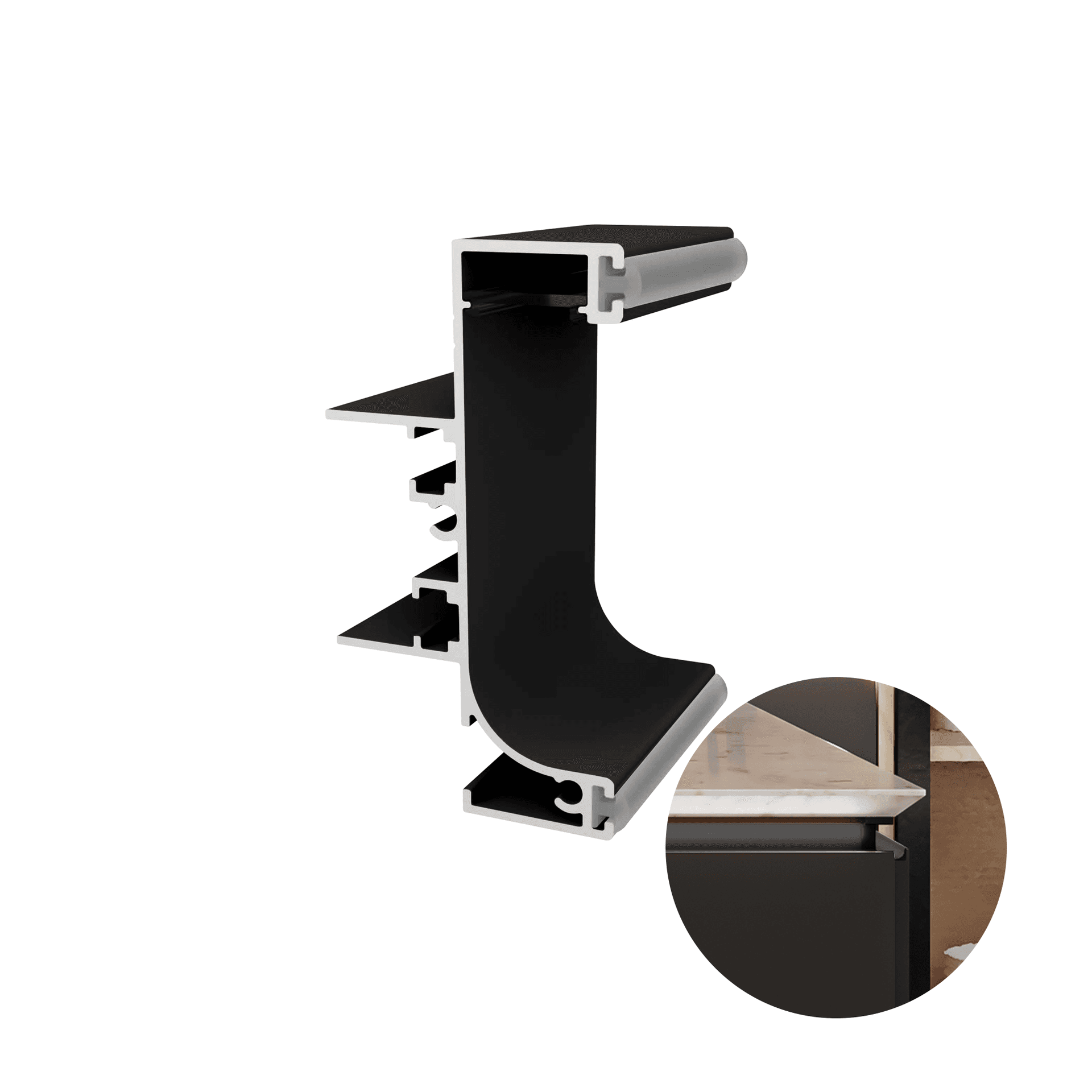 Perfil Preto Fosco Rm-280 Com Baguete