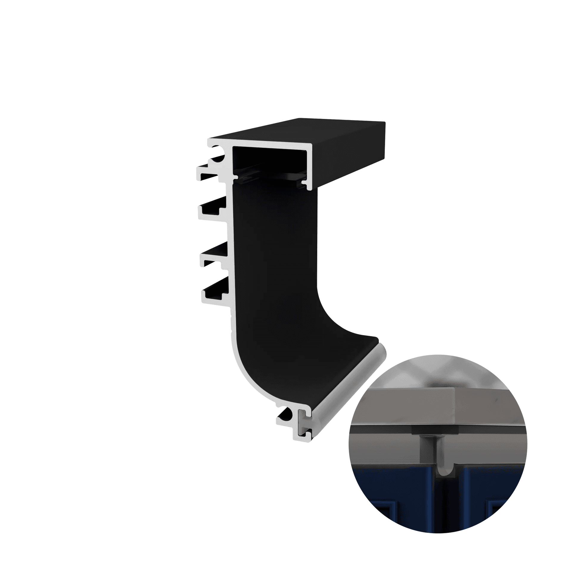 Perfil Preto Fosco Rm-281 Com Baguete
