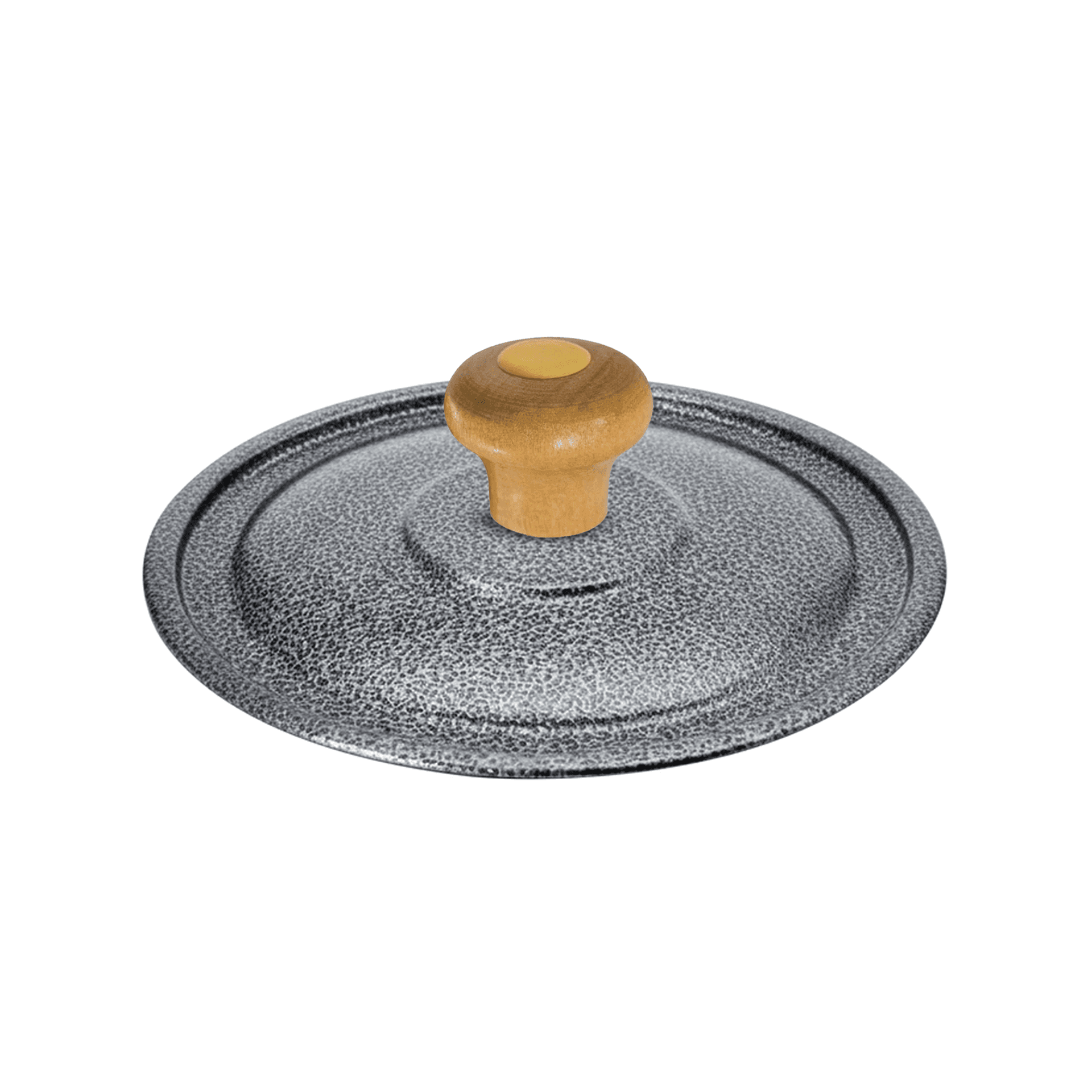 Tampa Craqueada 29 Cm Com Pomel de Madeira