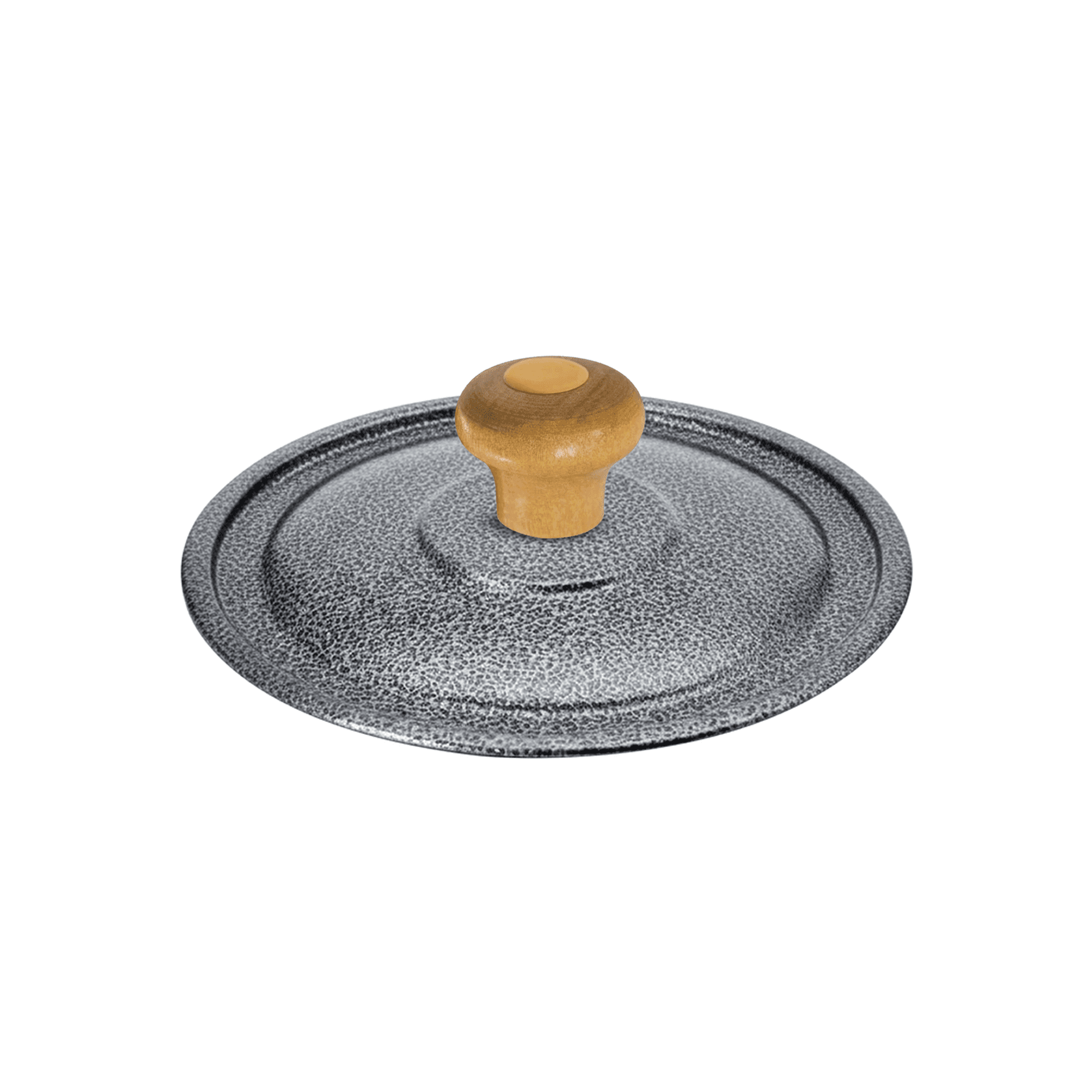 Tampa Craqueada 25 Cm Com Pomel de Madeira