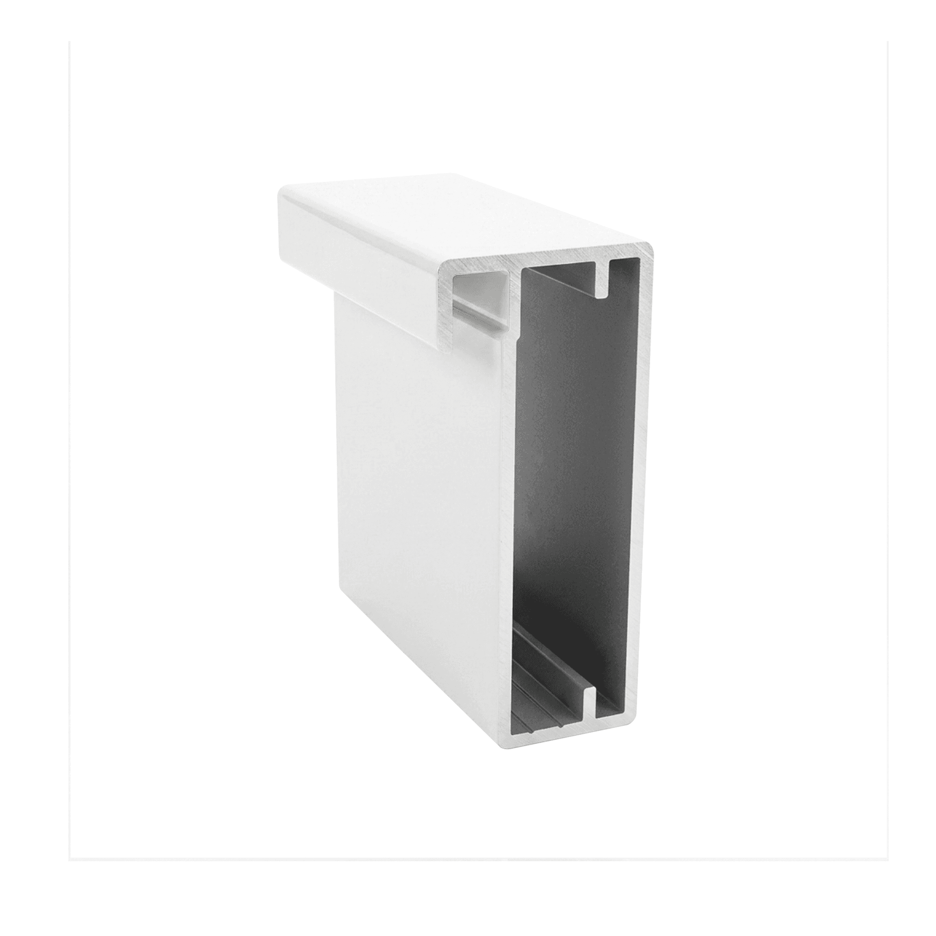 Perfil Montante Branco Brilhante Para Vidro Rm059 Rometal