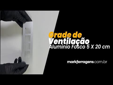 Grade Ventilação Max Alumínio Fosco Retangular 5 X 20 Cm