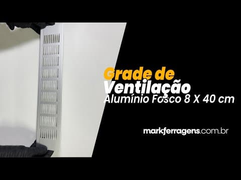 Grade Ventilação Max Alumínio Fosco Retangular 8 X 40 Cm
