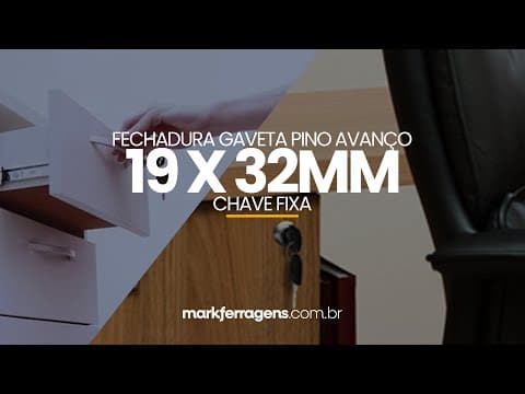 Imagem 5 do Fechadura Gaveta Pino Avanço Tambor D19mm X 32mm Chave Fixa