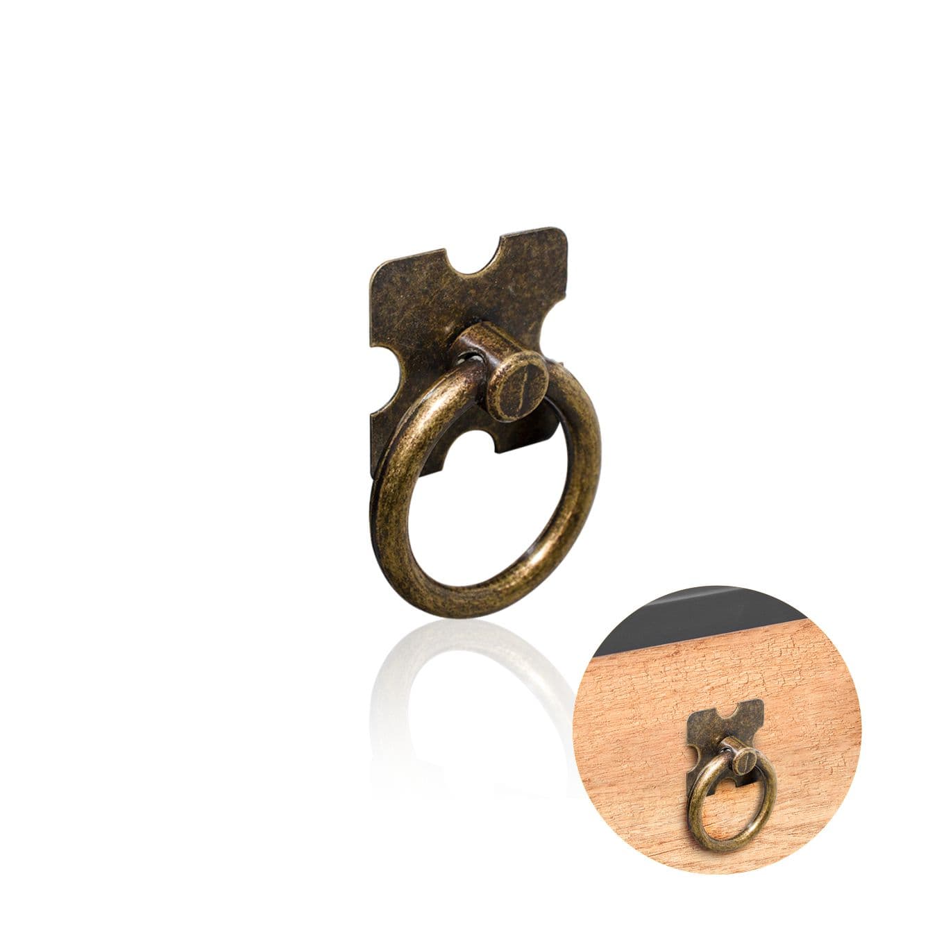 Puxador Para Portas E Gavetas Argola 44 Mm Ouro Velho